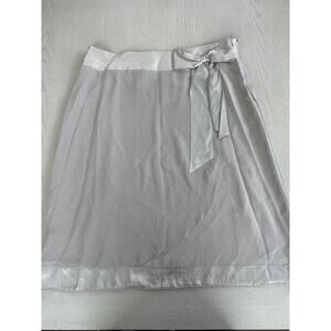 NWT Mac & Jac 100% Silk Grey Beaded Skirt Balletcore Light Academia Coquette H